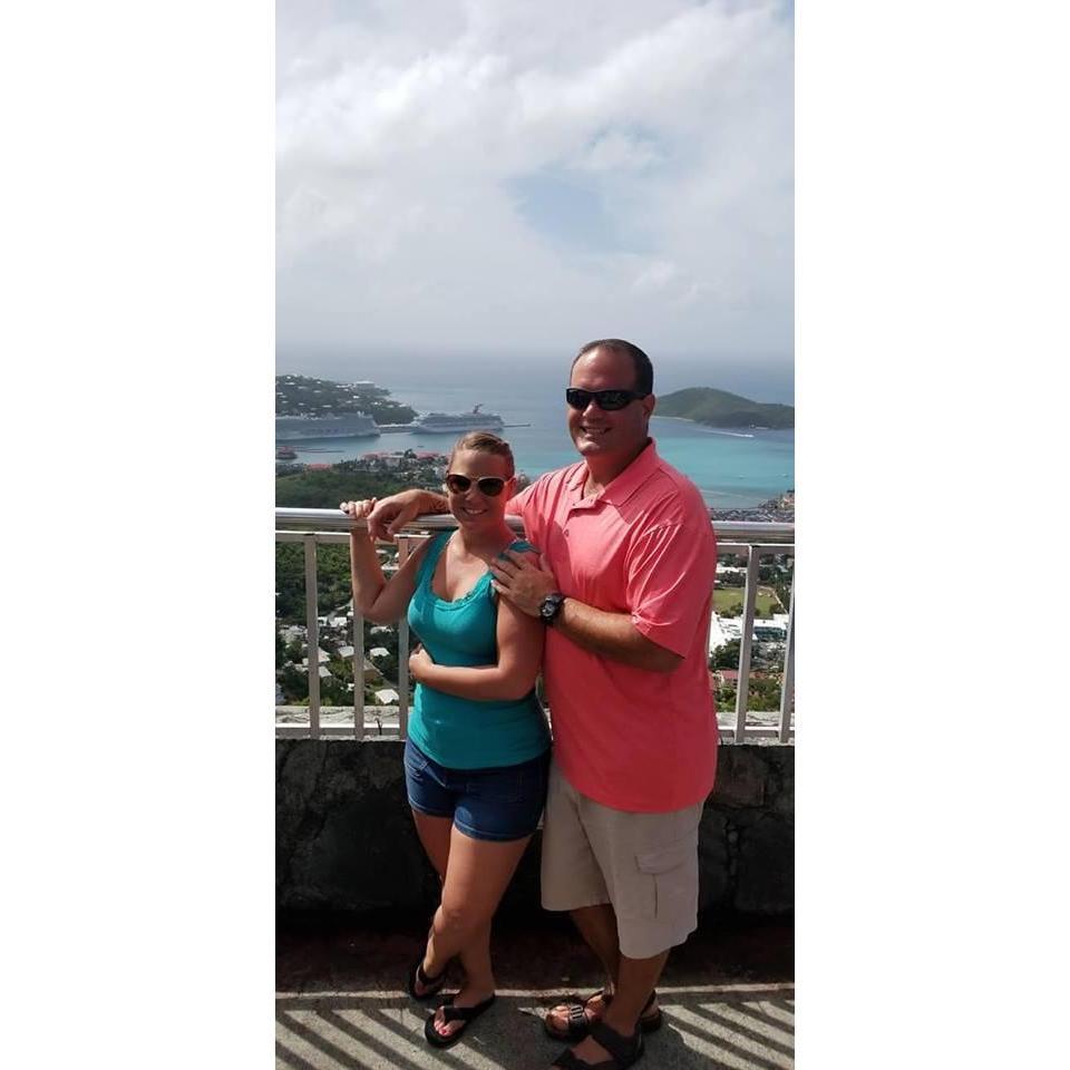 Amazing woman and view in St. Thomas