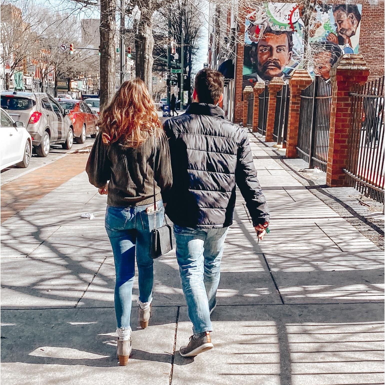 Brenna and Lev going to visit wedding venues after brunch with Maryanne (bridesmaid) and Thomas Mitchem.  Ashton Creek was the first wedding venue we visited and we fell in love right away!