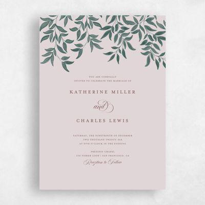 Lavender Mist, Pink Wedding Invitation - Willow Classic
