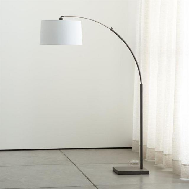 Dexter Arc Floor Lamp with Grey Shade