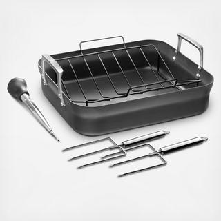 Motion Roaster Nonstick Pan with Rack and Tools