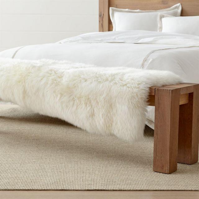 Sheepskin Ivory Bench Throw