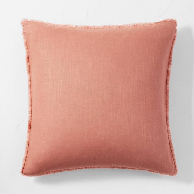 Euro Heavyweight Linen Blend Throw Pillow Terracotta - Casaluna™