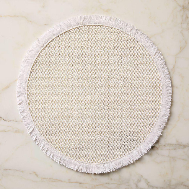 Paper Round Placemat, White, Set of 4