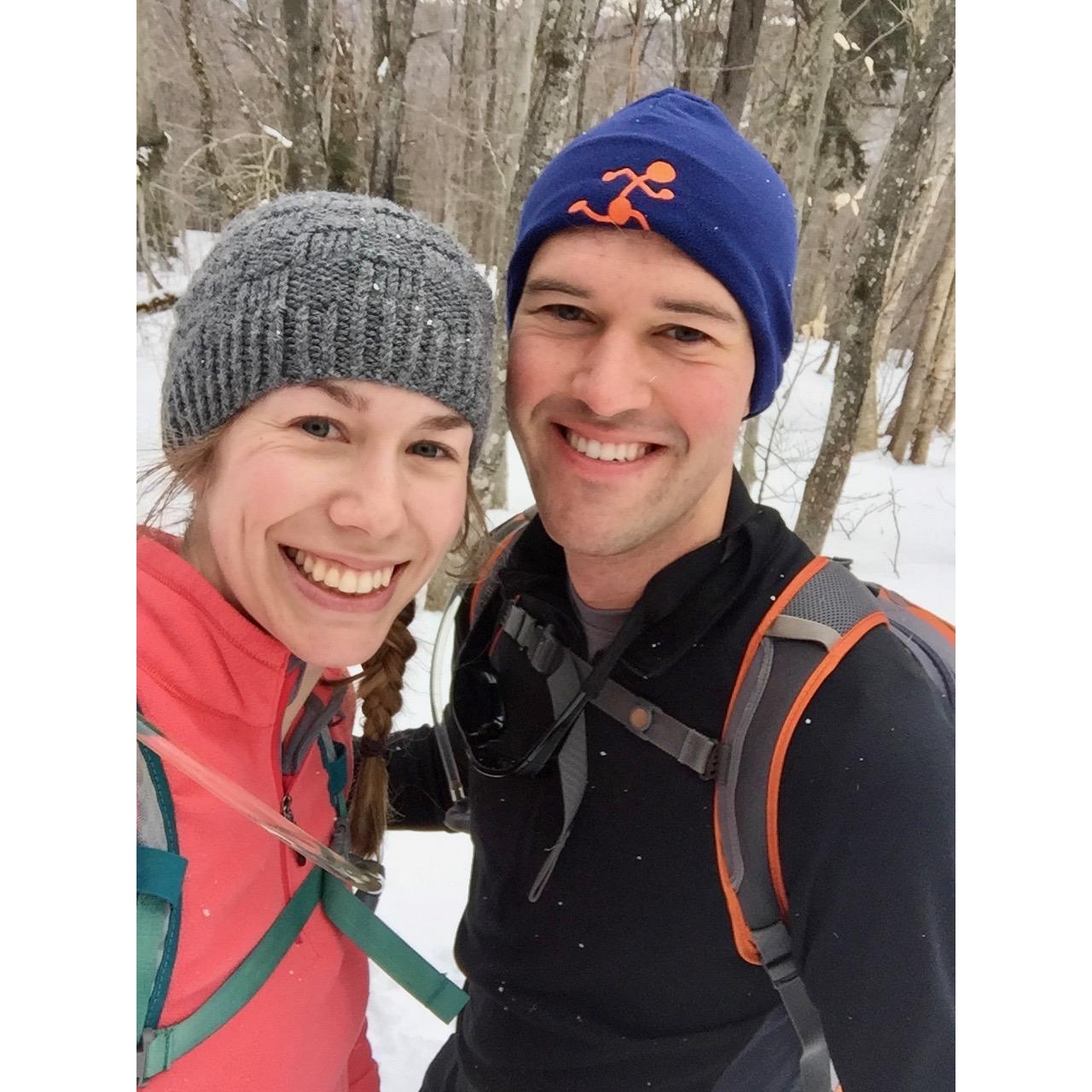 Hiking on the Appalachian Trail, winter 2017.