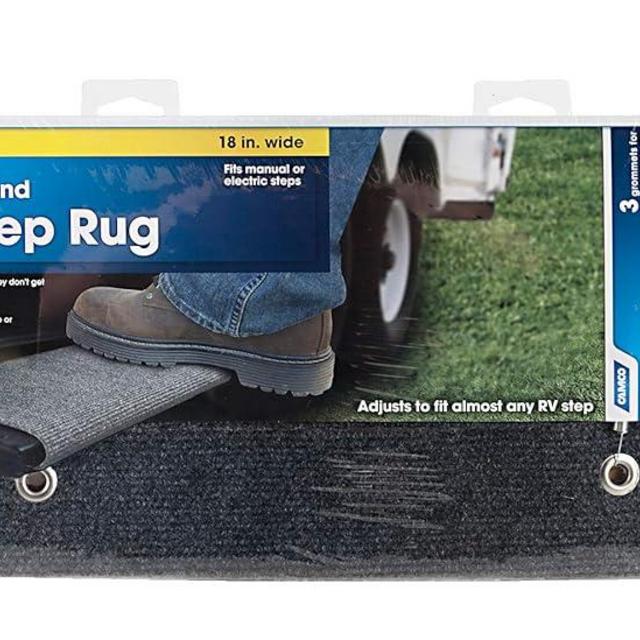 Camco 42925-A Gray 18 Inch 42925 18" Rv Step Rug-Grey