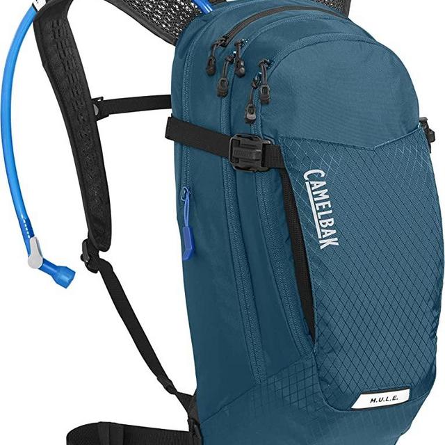 CamelBak M.U.L.E. 12 Mountain Biking Hydration Backpack - Easy Refilling Hydration Backpack - Magnetic Tube Trap 100oz