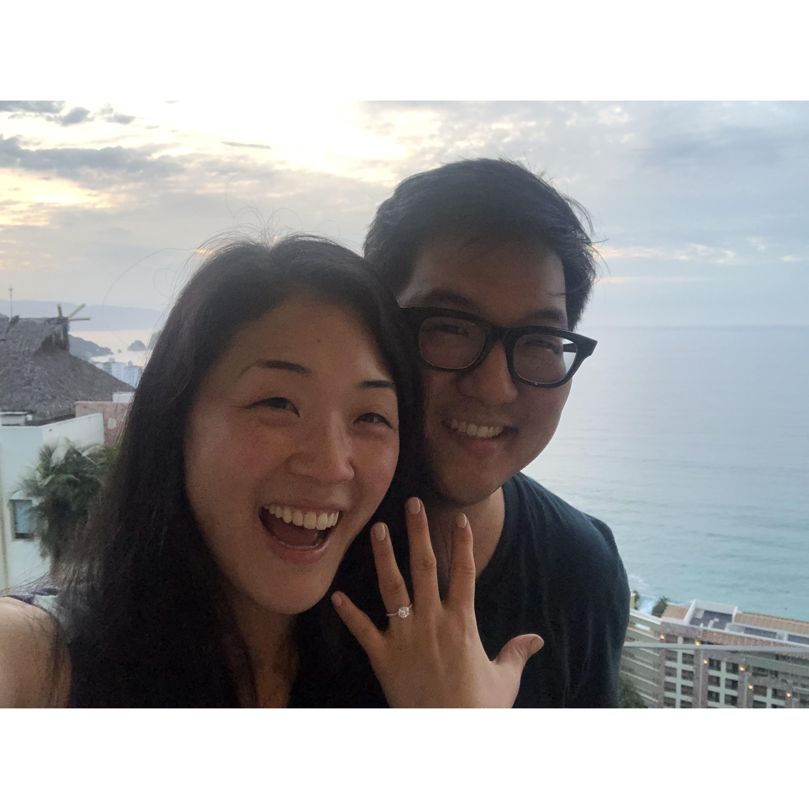 Peter proposed in Puerto Vallarta at sunset!