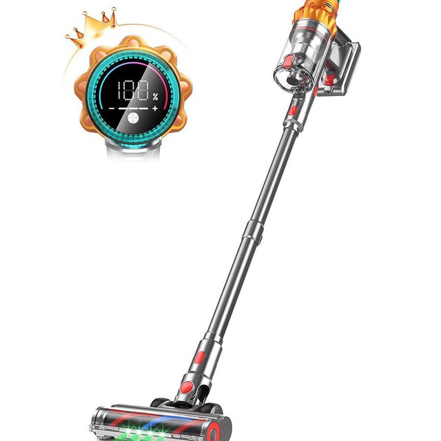 REBANIC Cordless Vacuum Cleaners for Home,65Mins/600W/48Kpa Powerful Suction,Self-Standing Cordless Stick Vacuum Cleaner,Lightweight Anti-Tangle Rechargeable Vacuum for Hard Floor/Carpet/Pet Hair/Car