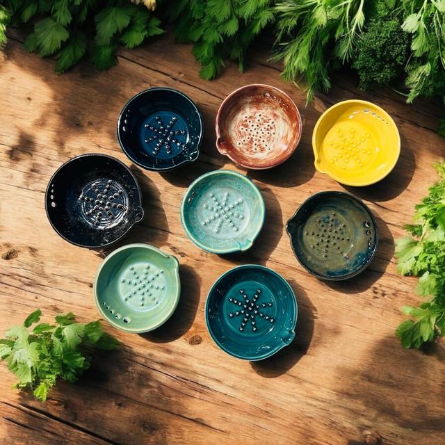 Herb Stripper - Garlic Grater - Spoon Rest -Free Shipping- Wheel Thrown-Handmade-One of a Kind - Stoneware-