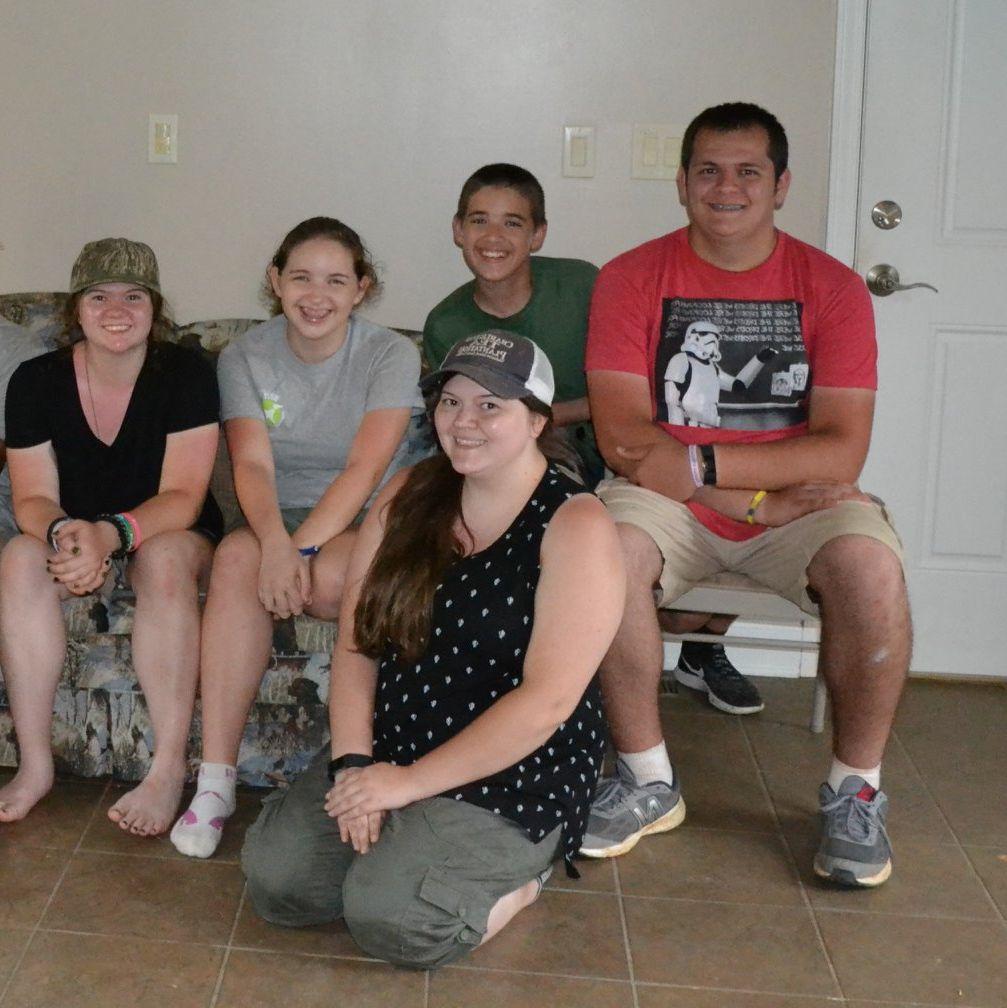 Kaitlyn, Emily, Jacob, Christa, and Josh Saadati at Emily's 16th birthday party