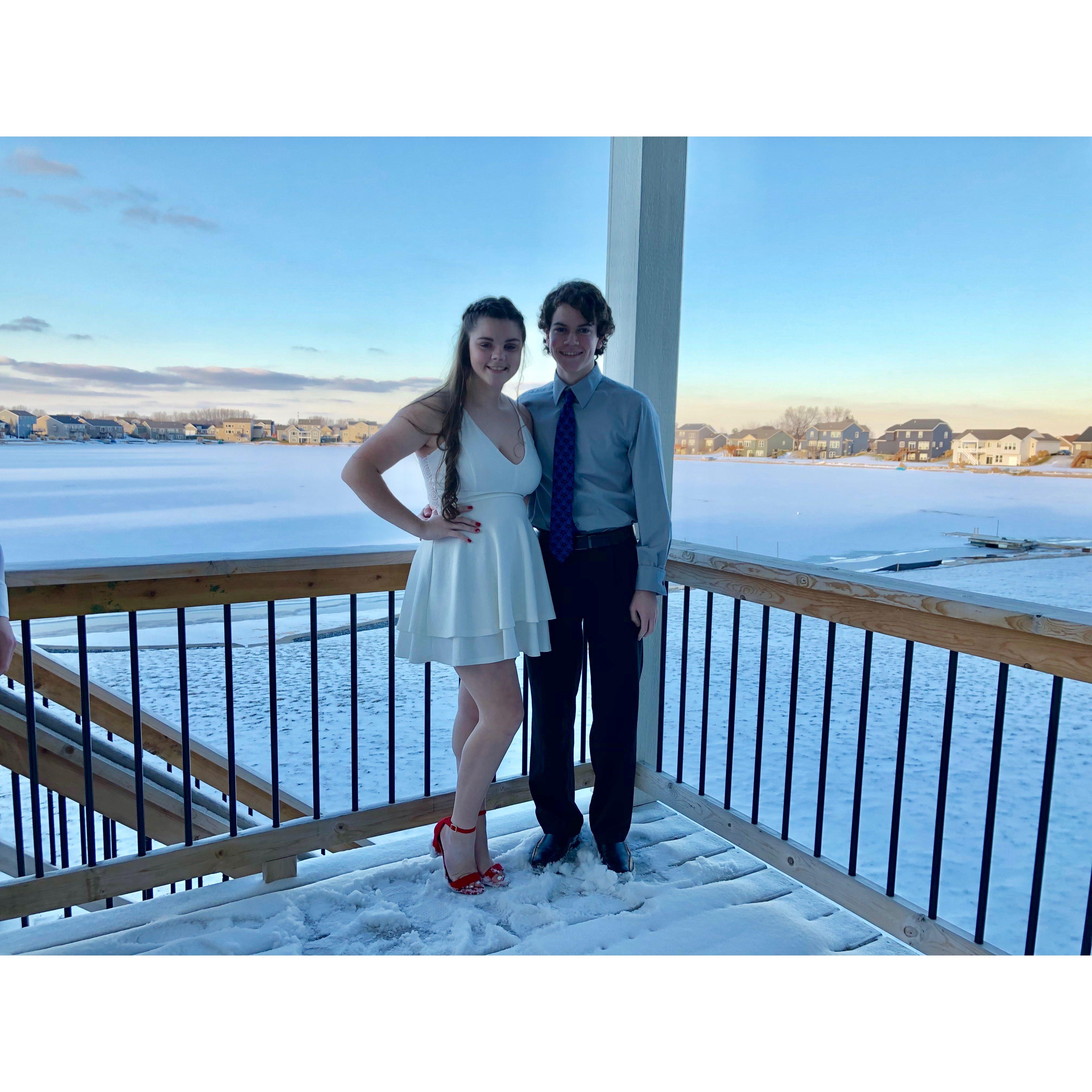 Our first picture together! Snowcoming February 2019.