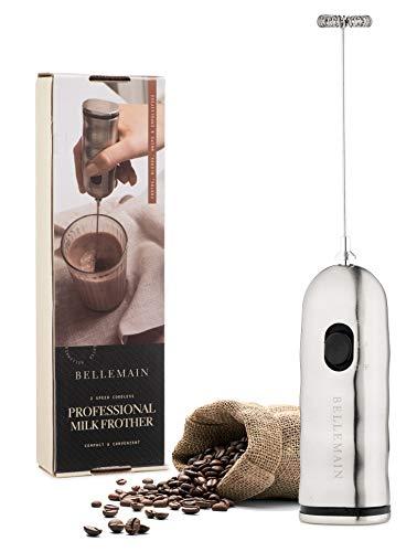 Bellemain Professional Milk Frother 2-Speed Battery Operated Handheld Milk Frother for Latte, Cappuccino,and Bulletproof Coffee