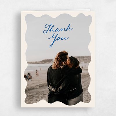 Blue Whimsical Wedding Thank You - Cerise Photo