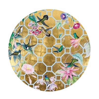 Caspari - Hummingbird Trellis Round Placemat
