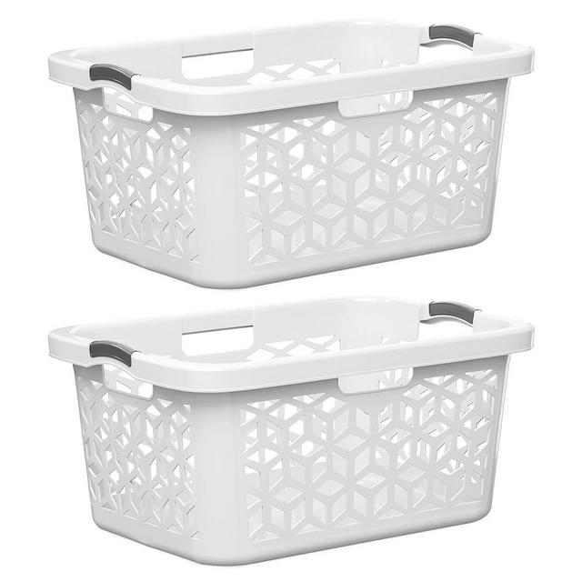 EconoHome Laundry Basket - Large 2 Bushel Laundry Basket with Handles - Stackable Plastic Hamper for Dirty Clothes - Storage Bin & Organizer for Bathroom, Bedroom - White, 70.5L Capacity – Heavy Duty