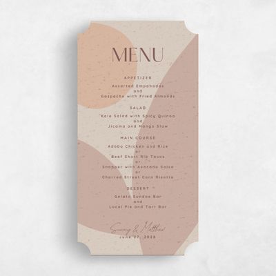 Brown Ticket Wedding Menu - Rafina