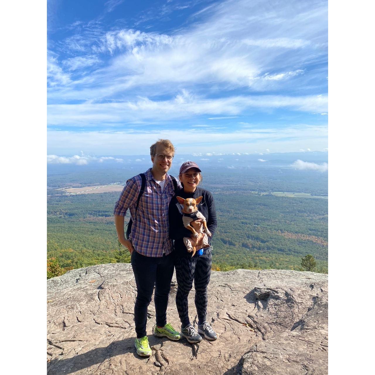 on top of a rock in upstate new york