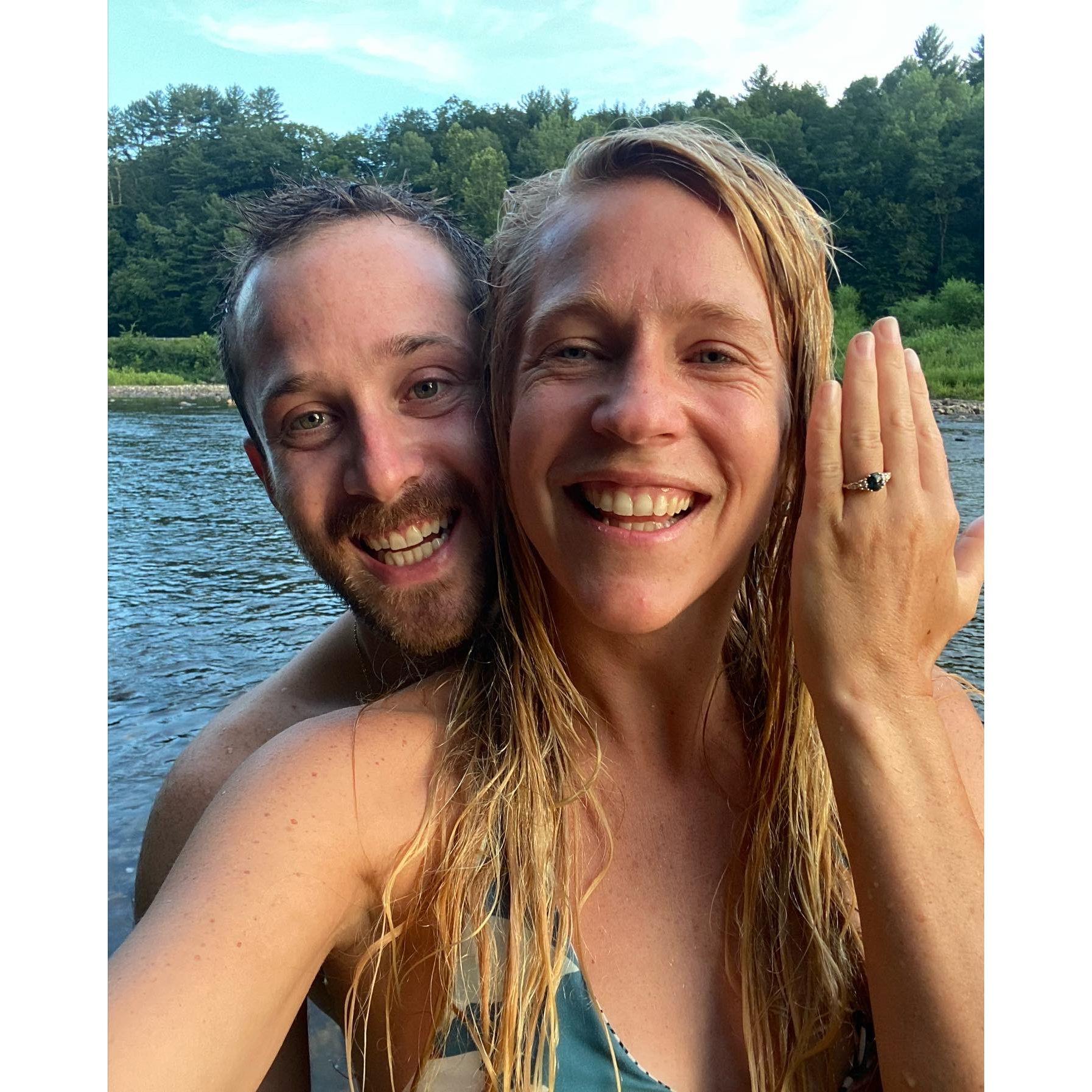 Big smiles for the “within the river” engagement