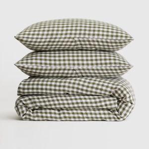 Linen Duvet Cover Set | Quince in Olive Gingham