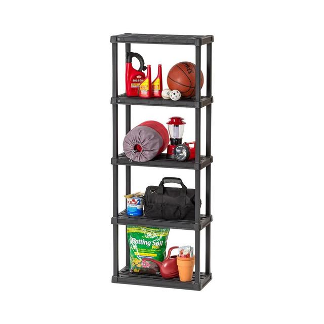 IRIS USA 5-Tier Shelving Unit, 64" Fixed Height, Medium Storage Organizer Shelf for Home, Garage, Basement, Shed and Laundry Room, 24"L x 12"W x 64"H,