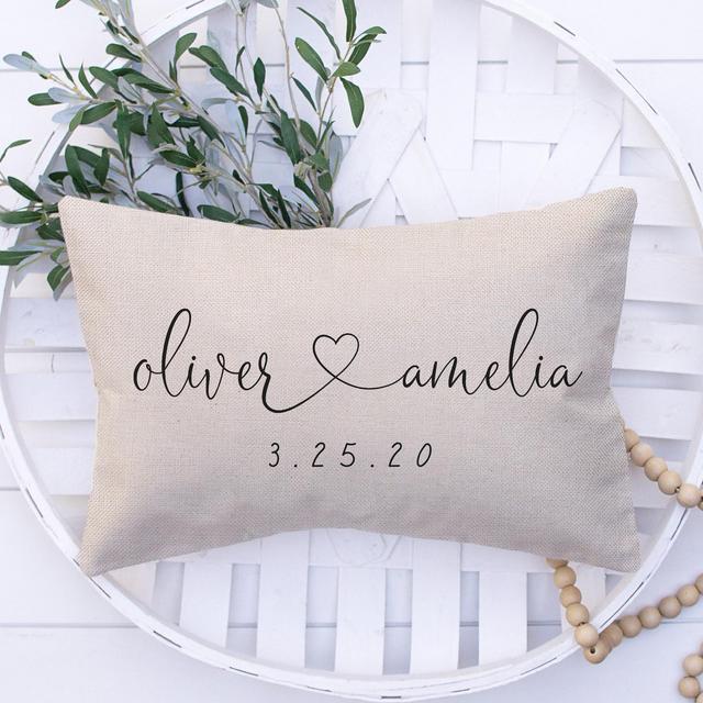 Personalized Wedding Gift Pillow & Cover