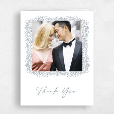 Grey Monogram Wedding Thank You - Birchwood Photo