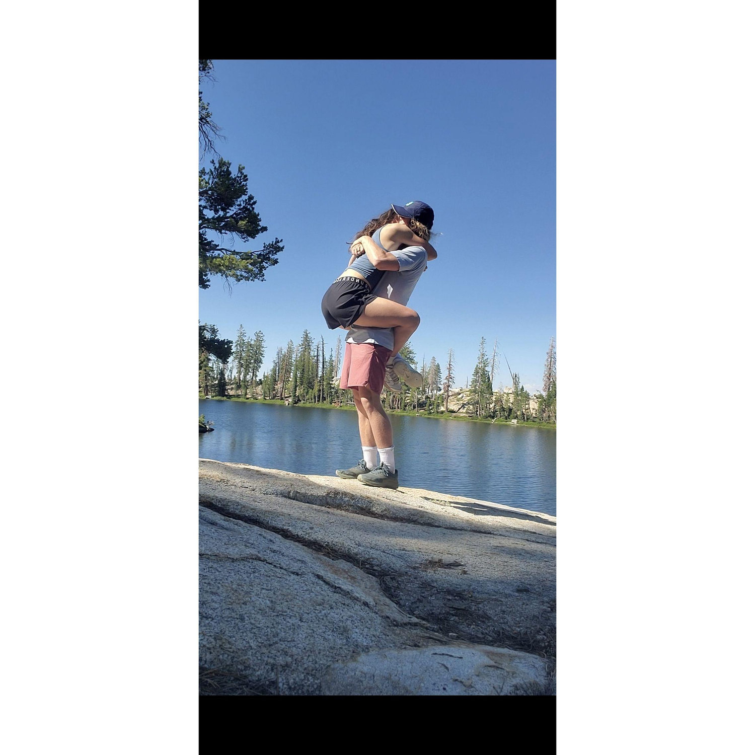 The day we got engaged at "Jackass Lakes" after a little hike in the Mountains.
