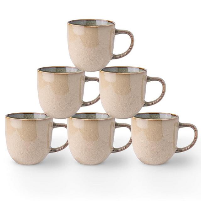 AmorArc 12oz Coffee Mugs, Ceramic Coffee Mugs set of 6 for Man, Woman, Dad, Mom, Modern Coffee Mugs with handle for Latte/Cappuccino/Milk/Cocoa. Dishwasher&Microwave Safe, Latte