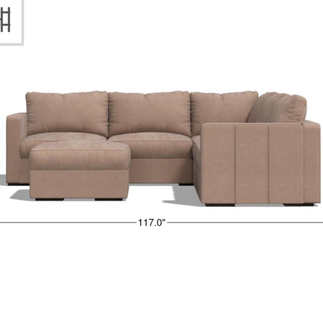 Pet safe L-shaped sectional sofa
