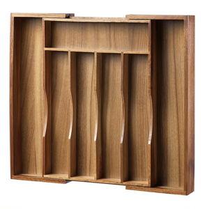 Expandable Acacia Kitchen Drawer Organizer