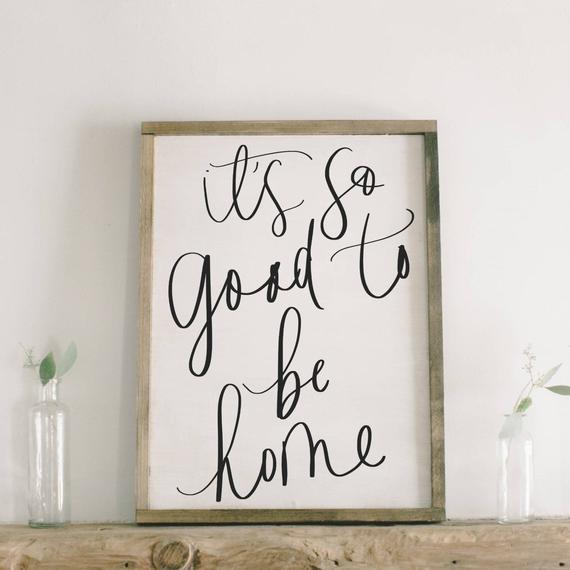 Framed Wood Sign - It's so Good to be Home, rustic home decor, gallery wall, housewarming gift, framed decor, farmhouse style, wall decor