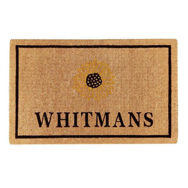 Sunflower Icon Personalized Doormat, 22 x 36", Multi