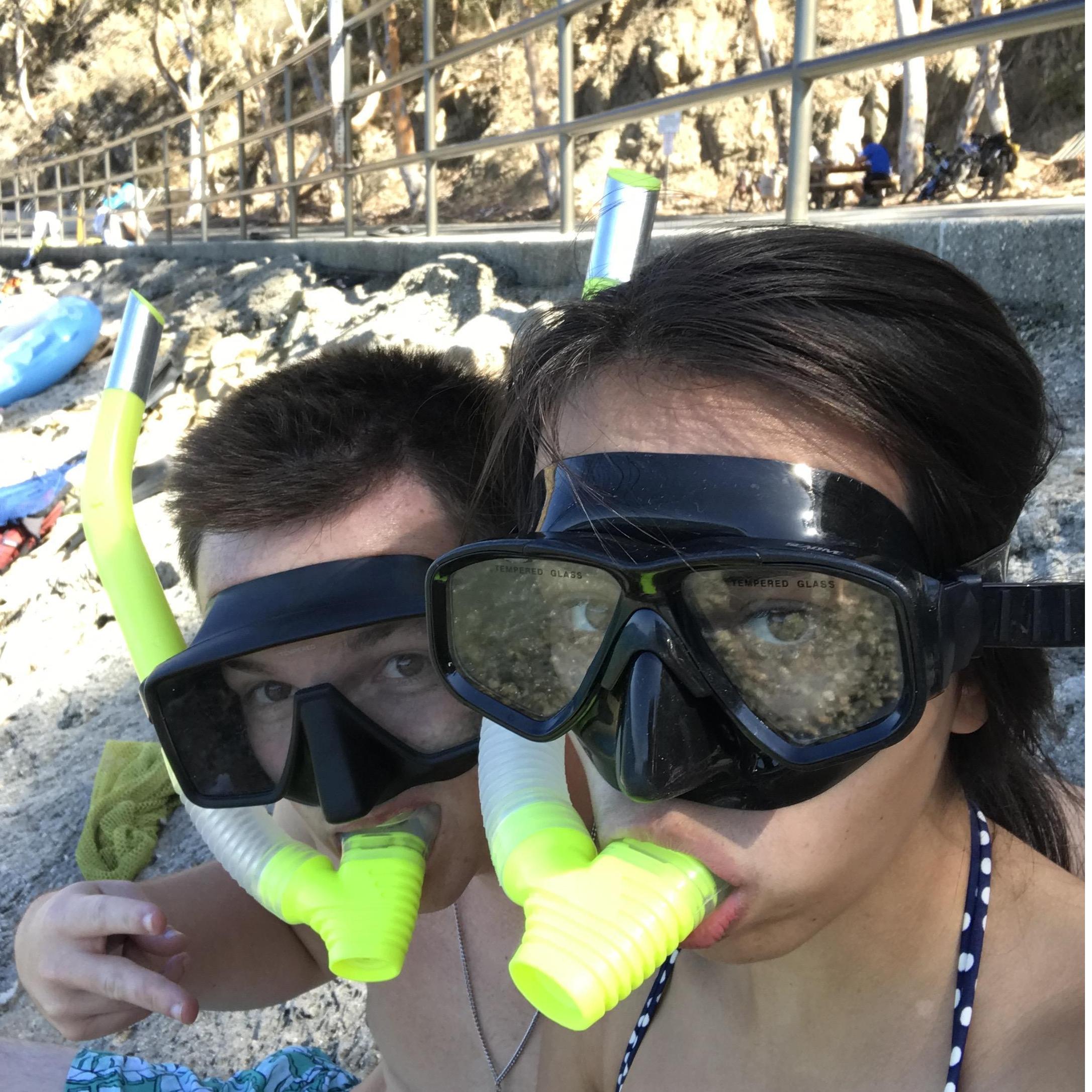 Precious time that we savored during our long-distance phase. Snorkeling in Catalina for our 4 year anniversary. - September, 2019