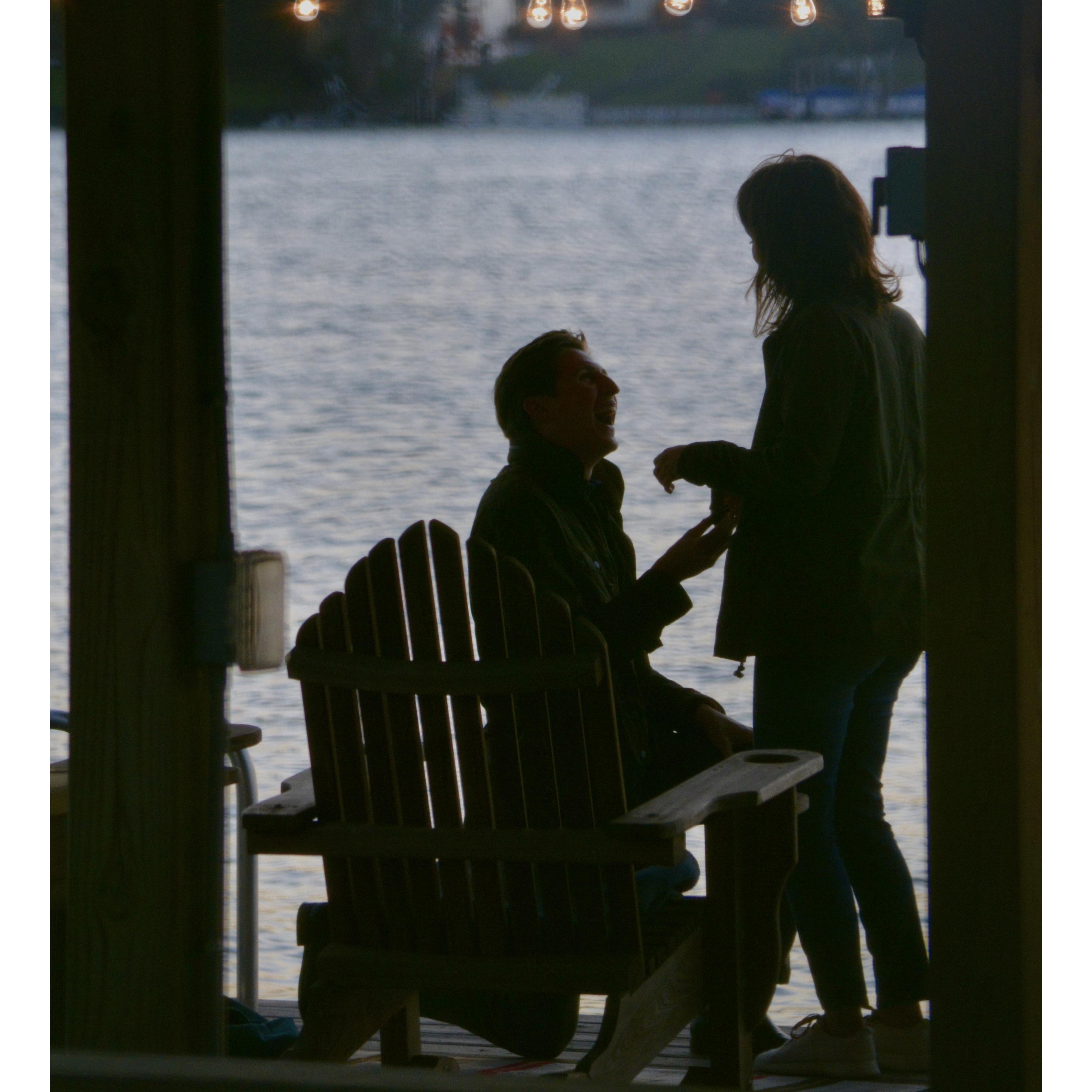 The best yes. Seconds after this picture JD hugged me and asked me not to drop my ring in the lake. Photo creds to the one and only John Mitchell in the neighbor's bushes.