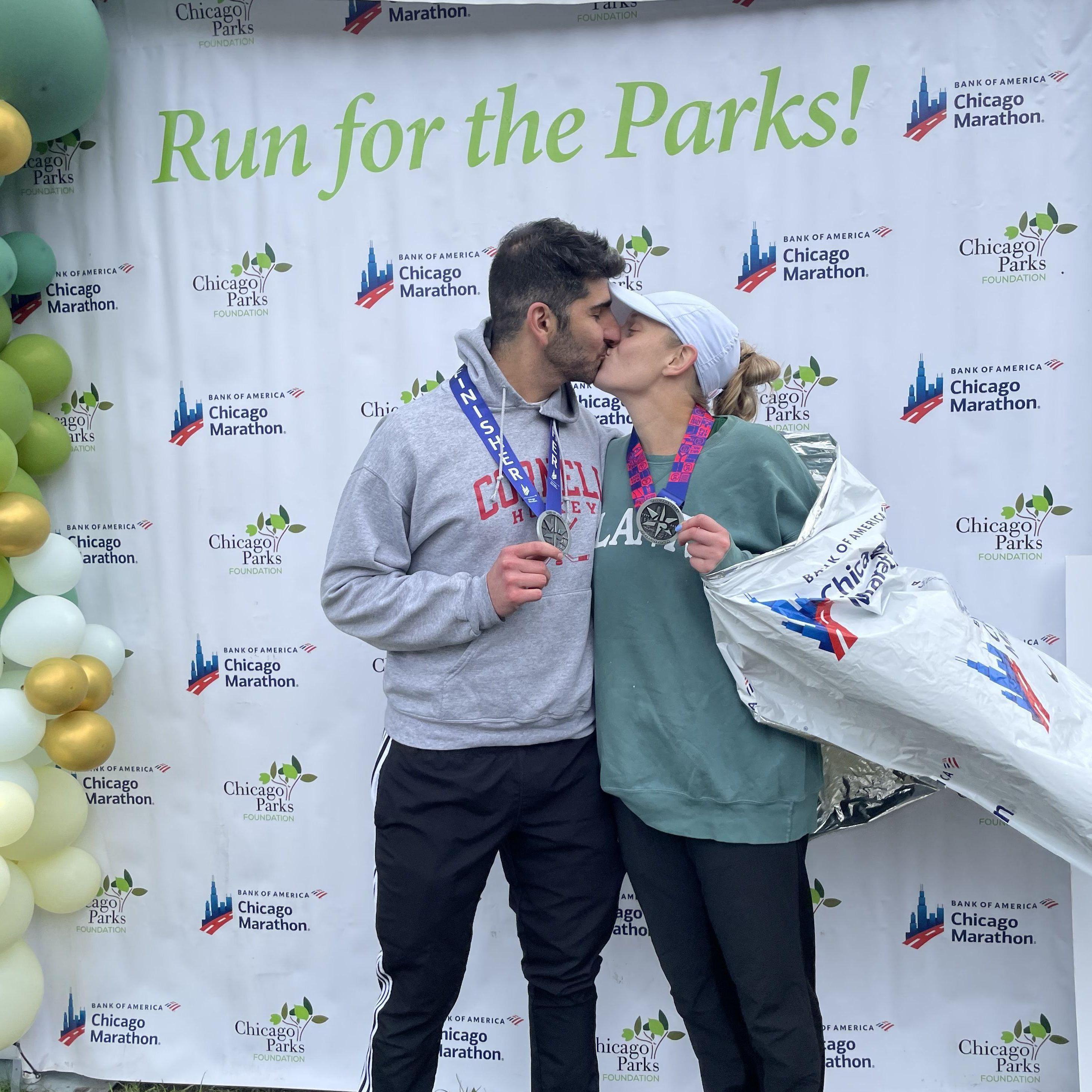 After both finishing the Chicago Marathon in 2023!