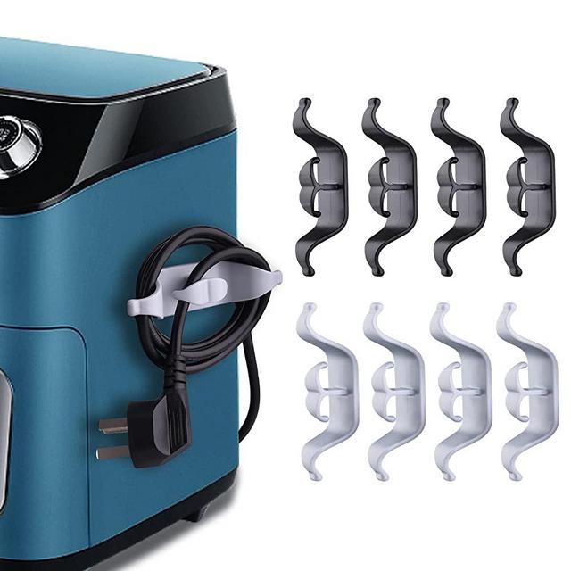 8pcs Cord Organizer for Appliance - kitchen Gadgets Cord Wrapper Winder Holder Stick On, Adhesive Cord Keeper for Blender Mixer, Coffee Maker, Air Fryer,Kitchen Accessories