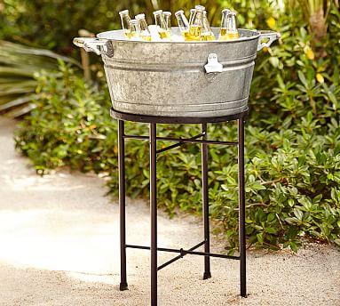 Rivet Galvanized Metal Party Bucket