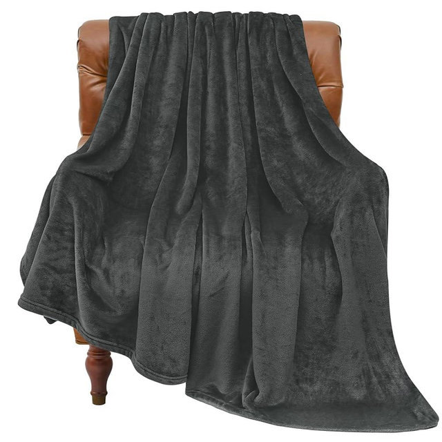 BEDELITE Fleece Blanket Charcoal Grey Throw Blankets for Couch & Bed, Luxury Plush Cozy Fuzzy 50x60 inches, Super Soft Warm Lightweight Throw for Travel Camping