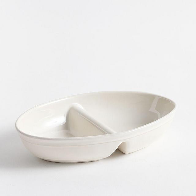 Cambria Stoneware Double Condiment Bowl, Single - Stone
