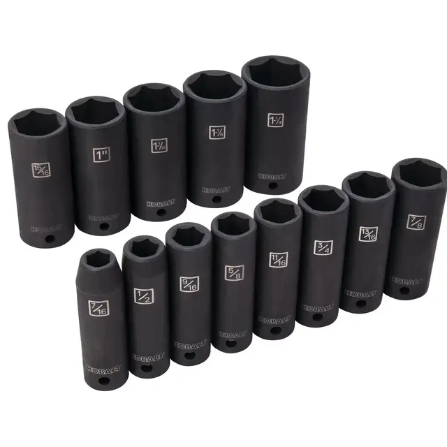Kobalt 13-Piece STANDARD (SAE) 1/2-in Drive 6-Point Impact Socket Set