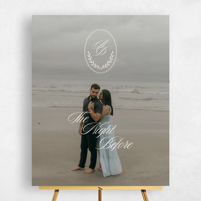 Linen, Beige Wedding Sign - Clyde Photo