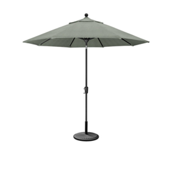 9' Tilt Market Umbrella & Base - Black Base / Cast Sage Umbrella