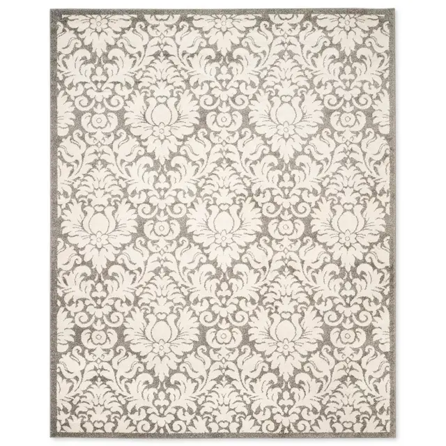 Safavieh Amherst 9-Foot x 12-Foot Medallion Indoor/Outdoor Area Rug in Dark Grey/Beige