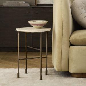 West Elm Fay Travertine Side Table (13.5")