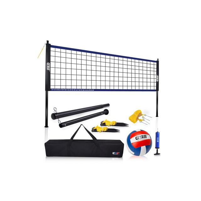 GSE Outdoor Portable Volleyball Set with Net, Volleyball Ball & Pump