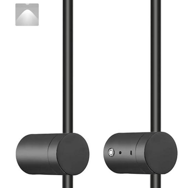 BLUEYE Battery Operated Wall Sconce Set of Two,Remote Control,3CCT,No Flicker,40W Equivalent Picture Light,Aesthetics Decor,Black Aluminum,for Living Room,Hallway,Bedroom,Non-Hardwired,2Packs,24-Inch