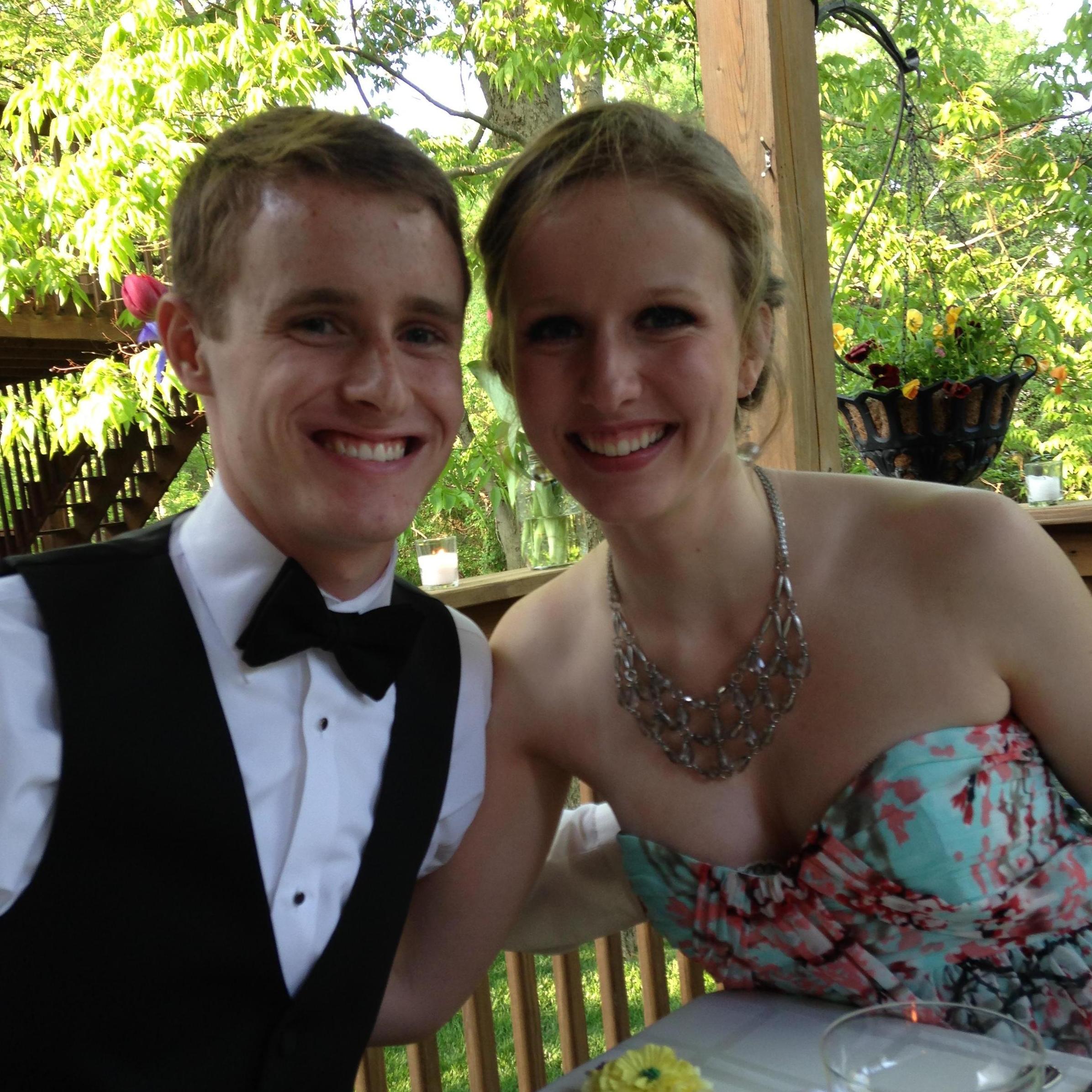 Posing before our senior prom (also hosted at the Olmsted!) approximately 7 years before our wedding date