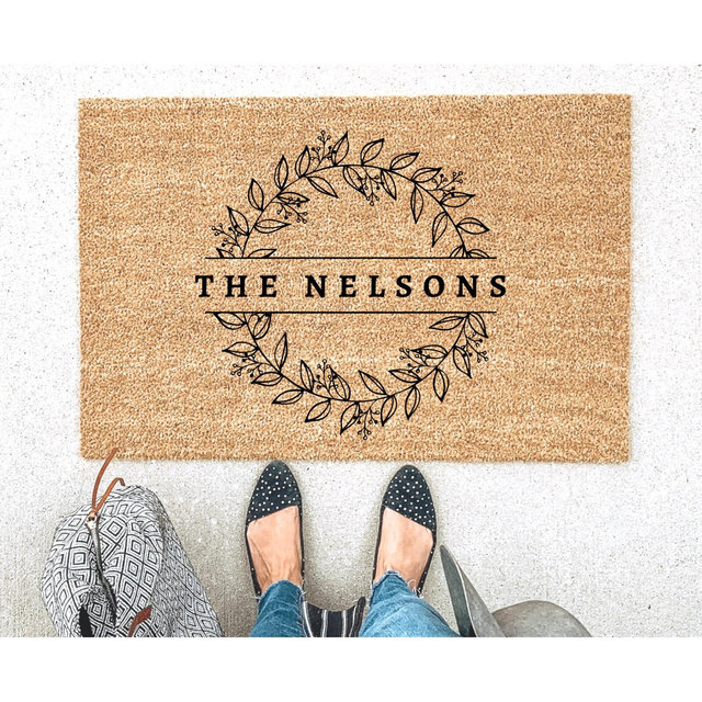 Modern Doormat Welcome Mat,Custom Door mat Housewarming Gift Wedding Gift Gift for couples Anniversary Gift Personalized Doormat