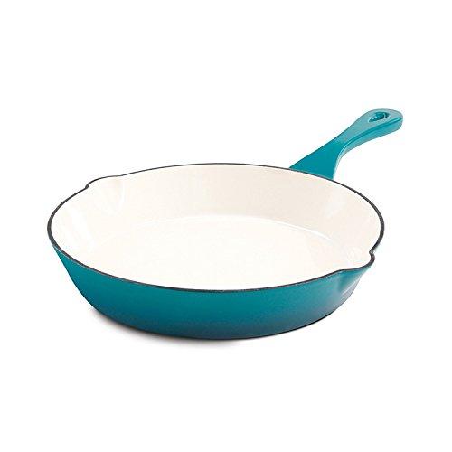 Crock Pot 111982.01 Artisan 10 Inch Enameled Cast Iron Round Skillet, Teal Ombre